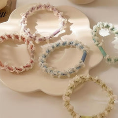 Mesh Lace Flower Hair Tie Elastic Scrunchie Ponytail Hair Rope