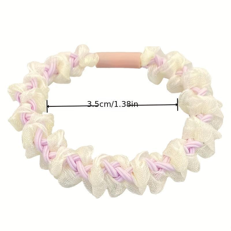Mesh Lace Flower Hair Tie Elastic Scrunchie Ponytail Hair Rope