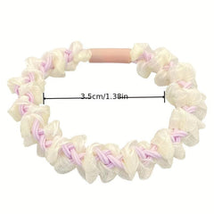 Mesh Lace Flower Hair Tie Elastic Scrunchie Ponytail Hair Rope
