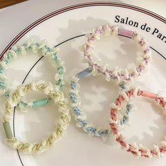 Mesh Lace Flower Hair Tie Elastic Scrunchie Ponytail Hair Rope
