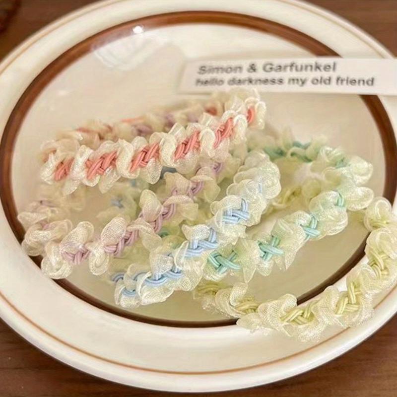 Mesh Lace Flower Hair Tie Elastic Scrunchie Ponytail Hair Rope