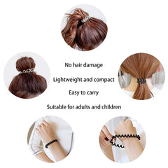 17pcs Spiral Hair Tie Waterproof Coil Hair Elastic Ponytail Holder Hair Accessor