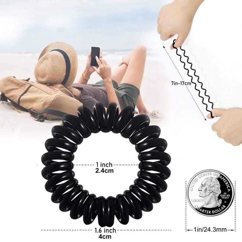 17pcs Spiral Hair Tie Waterproof Coil Hair Elastic Ponytail Holder Hair Accessor