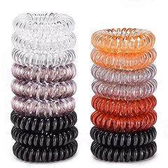 17pcs Spiral Hair Tie Waterproof Coil Hair Elastic Ponytail Holder Hair Accessor