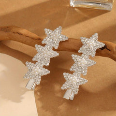 Rhinestone Pearl Star Hair Clip Y2K Barrette Hair Accessories