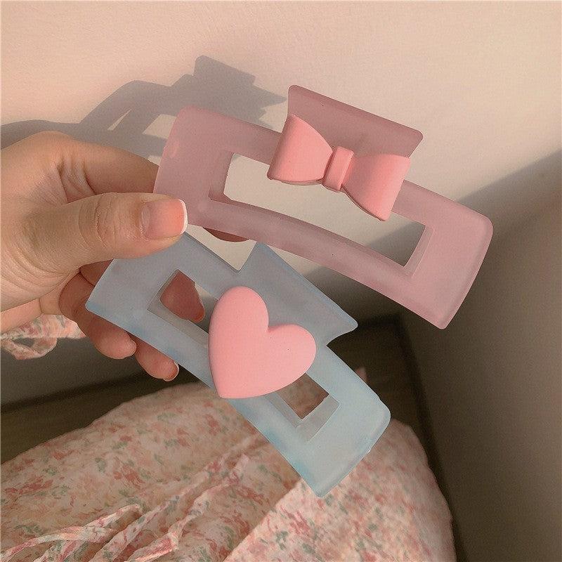 Pink Heart Hair Clip Hairpin Accessories
