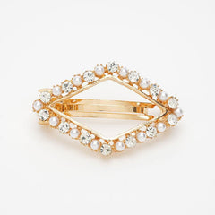 Heart Shape Rhinestone Faux Pearl Side Clip Head Jewelry