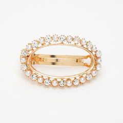 Heart Shape Rhinestone Faux Pearl Side Clip Head Jewelry