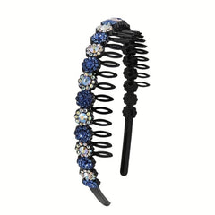 Colorful Rhinestone Flower Tooth Headband for Skincare and Makeup