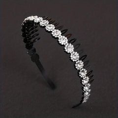Colorful Rhinestone Flower Tooth Headband for Skincare and Makeup