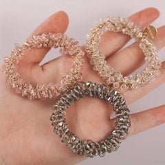 Crystal Beaded Hair Tie Rhinestone Glitter Hair Rope Ponytail Holder