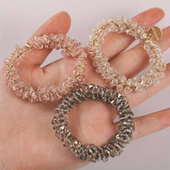 Crystal Beaded Hair Tie Rhinestone Glitter Hair Rope Ponytail Holder