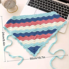 Colorful Wavy Crochet Triangle Scarf Handkerchief Headband