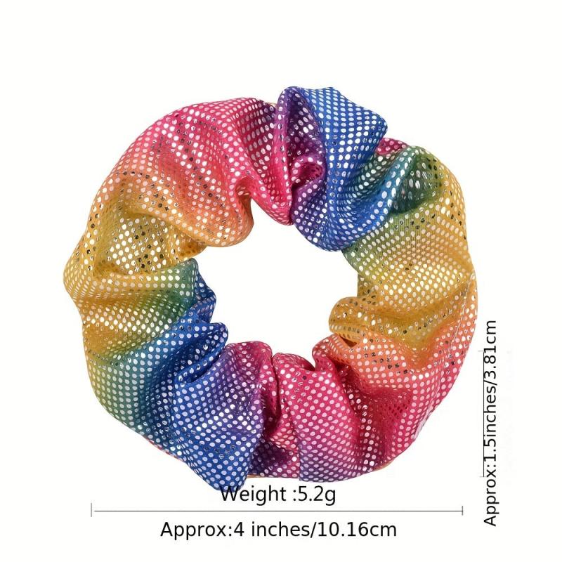 16pcs Large Glitter Scrunchie Y2K Hair Rope Holographic Female Hair Accessories