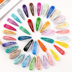 34pcs Candy Hair Clip Snap Clip Metal Hair Slides Clip Non Slip Hair Decoration