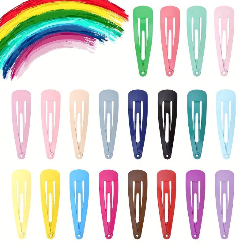 34pcs Candy Hair Clip Snap Clip Metal Hair Slides Clip Non Slip Hair Decoration