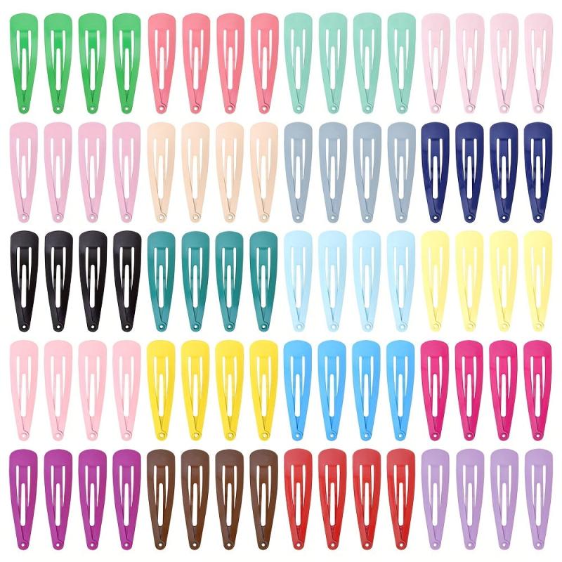 34pcs Candy Hair Clip Snap Clip Metal Hair Slides Clip Non Slip Hair Decoration