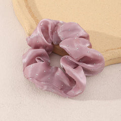 French Vintage Glitter Rhinestone Satin Hair Scrunchies For Women Girls