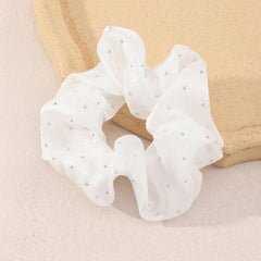 French Vintage Glitter Rhinestone Satin Hair Scrunchies For Women Girls