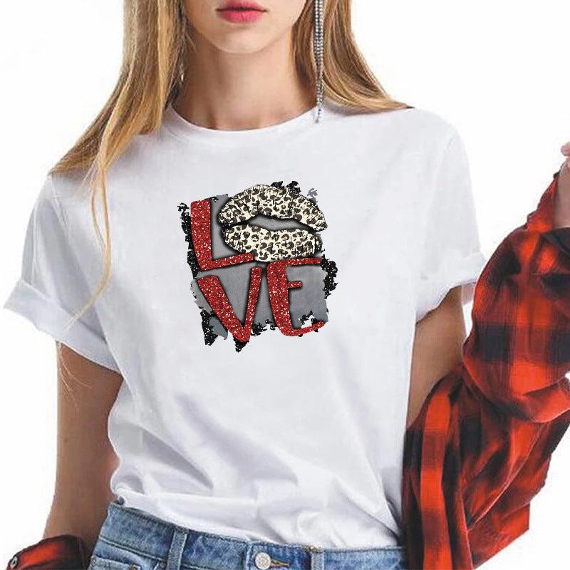 Leopard Print Lip Stickers Hot Stamping Iron On Patches For DIY Clothing