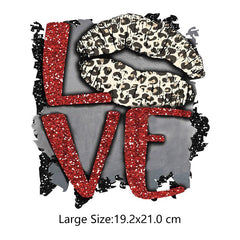 Leopard Print Lip Stickers Hot Stamping Iron On Patches For DIY Clothing