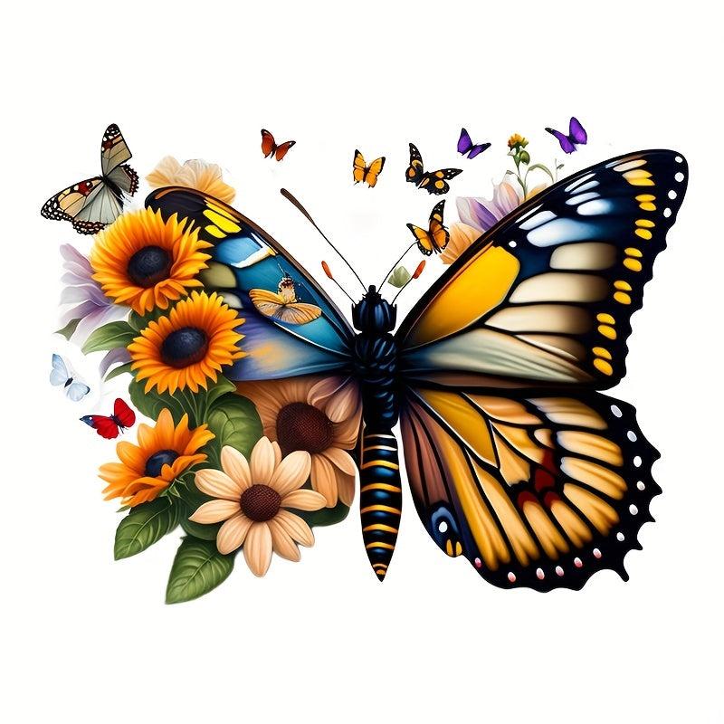 Sunflower Butterfly Iron on Stickers DIY Clothing Accessories
