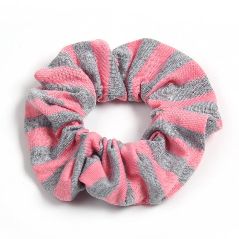 Striped Candy Hair Scrunchies For Women Girls Soft Fabric Scrunchie