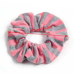Striped Candy Hair Scrunchies For Women Girls Soft Fabric Scrunchie