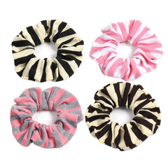 Striped Candy Hair Scrunchies For Women Girls Soft Fabric Scrunchie
