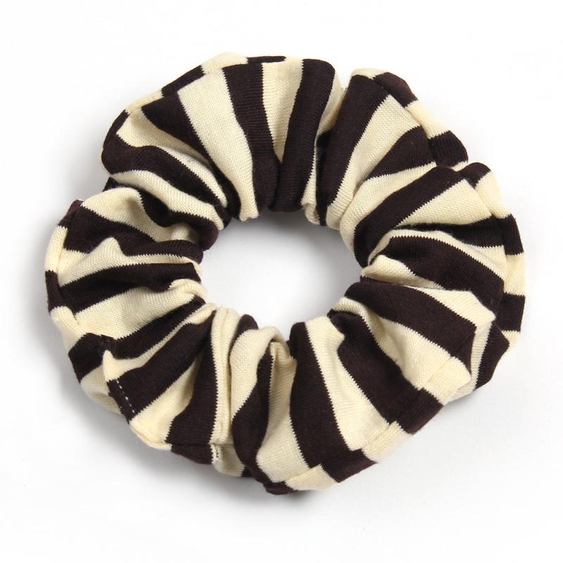 Striped Candy Hair Scrunchies For Women Girls Soft Fabric Scrunchie