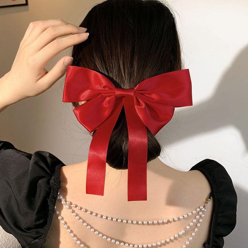 Red Bow Ribbon Headgear Hairpin Hair Accessories
