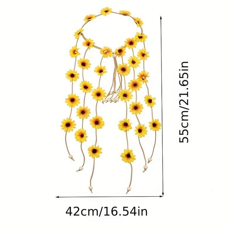 Sun Flower Hairband Daisy Garland Seaside Vacation Hair Accessories