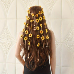 Sun Flower Hairband Daisy Garland Seaside Vacation Hair Accessories