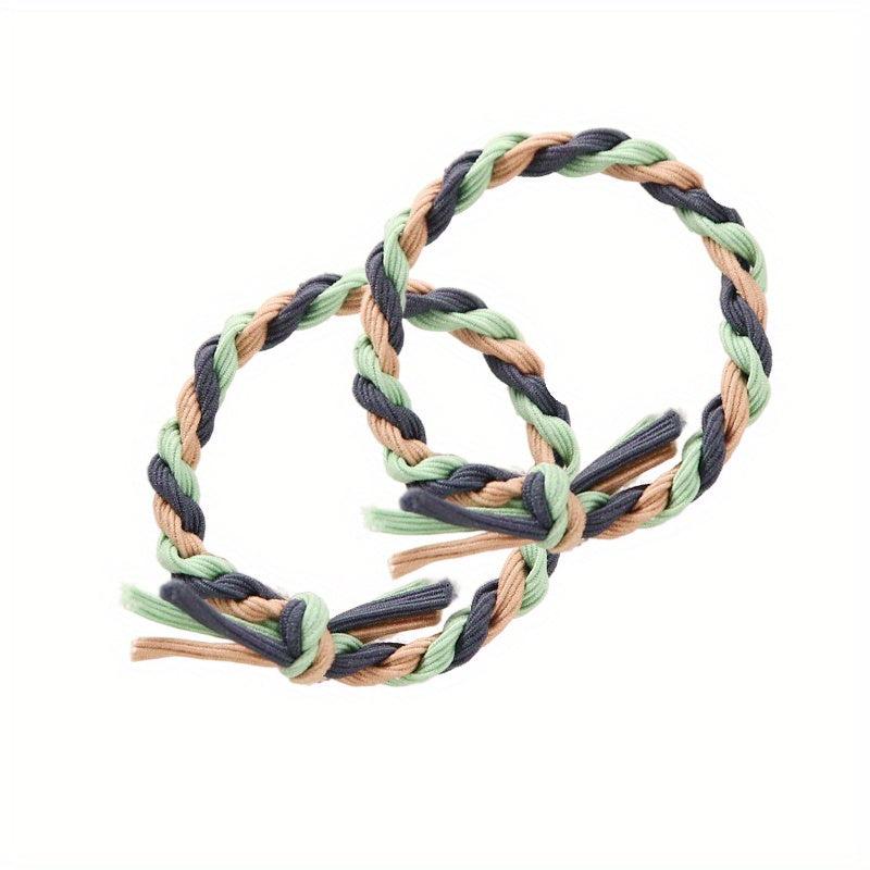 2pcs Braid Hair Rope Knotted Hair Tie Ponytail Elastic Hair Tie Hair Accessories