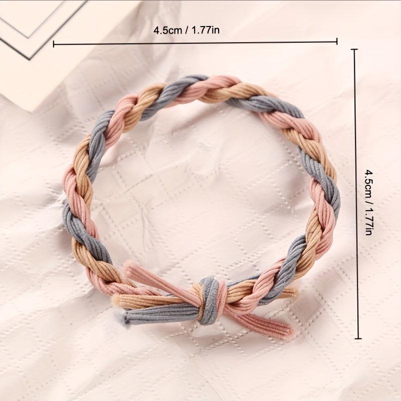 2pcs Braid Hair Rope Knotted Hair Tie Ponytail Elastic Hair Tie Hair Accessories