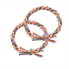2pcs Braid Hair Rope Knotted Hair Tie Ponytail Elastic Hair Tie Hair Accessories