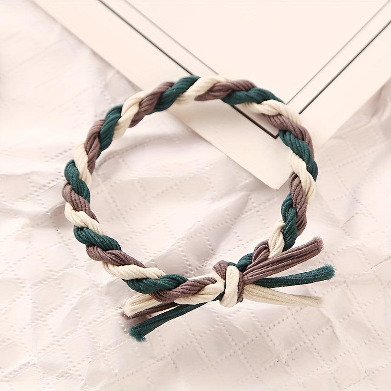 2pcs Braid Hair Rope Knotted Hair Tie Ponytail Elastic Hair Tie Hair Accessories
