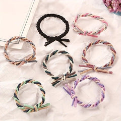 2pcs Braid Hair Rope Knotted Hair Tie Ponytail Elastic Hair Tie Hair Accessories