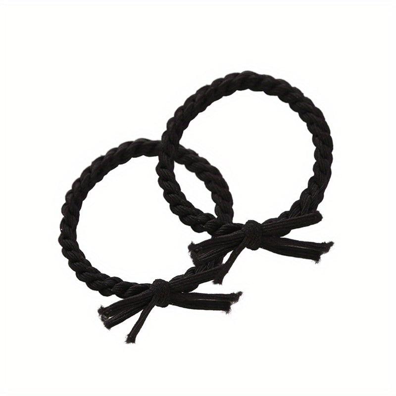 2pcs Braid Hair Rope Knotted Hair Tie Ponytail Elastic Hair Tie Hair Accessories