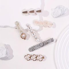 6pcs Pearl Flower Hair Clips Bobby Pin Hair Slides Non Slip Hair Decoration