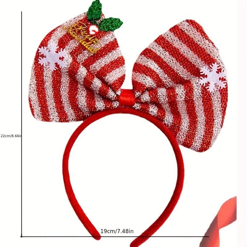 Colorful Bow Decor Headband Snowflake Hair Band Sequin Head Hoop