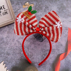 Colorful Bow Decor Headband Snowflake Hair Band Sequin Head Hoop