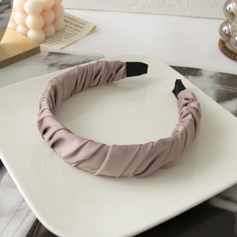 Colorful Ruched Headband Wide Hard Headbands Makeup Hair Band