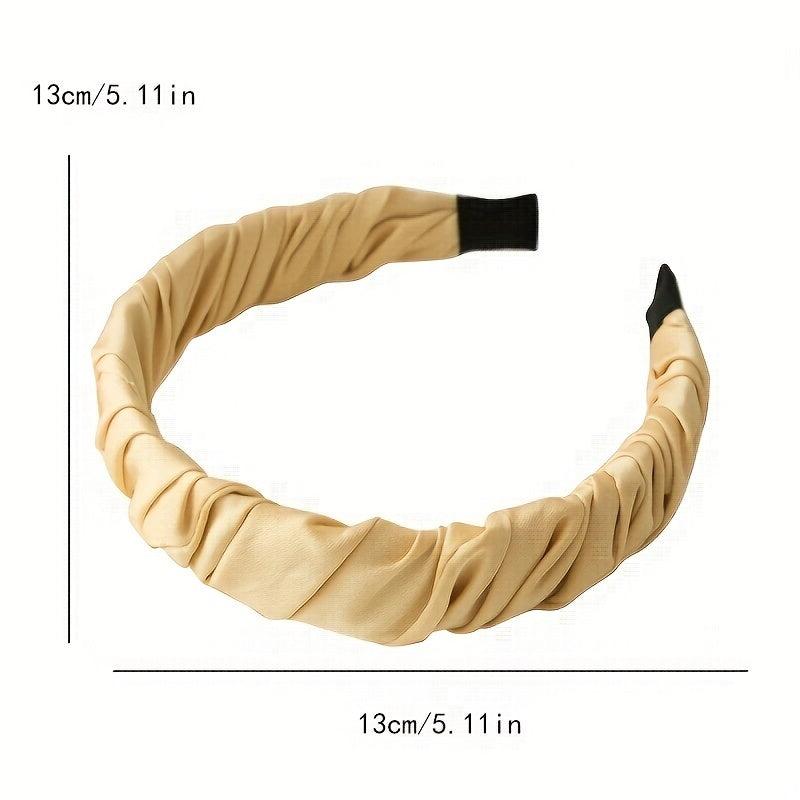 Colorful Ruched Headband Wide Hard Headbands Makeup Hair Band