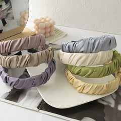 Colorful Ruched Headband Wide Hard Headbands Makeup Hair Band