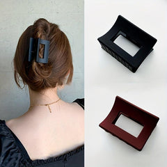6pcs Square Hair Claw Glossy Vintage Style Solid Hair Accessories