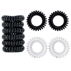 12pcs Transparent Spiral Hair Tie No Crease Coil Hair Ring Elastic Ponytail Hold