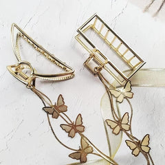2pcs Butterfly Tassel Hair Claw Clip Non-slip Barret