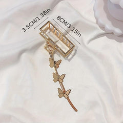 2pcs Butterfly Tassel Hair Claw Clip Non-slip Barret