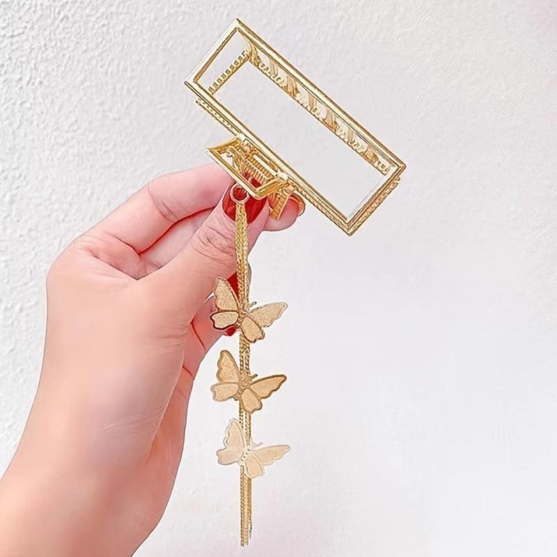 2pcs Butterfly Tassel Hair Claw Clip Non-slip Barret